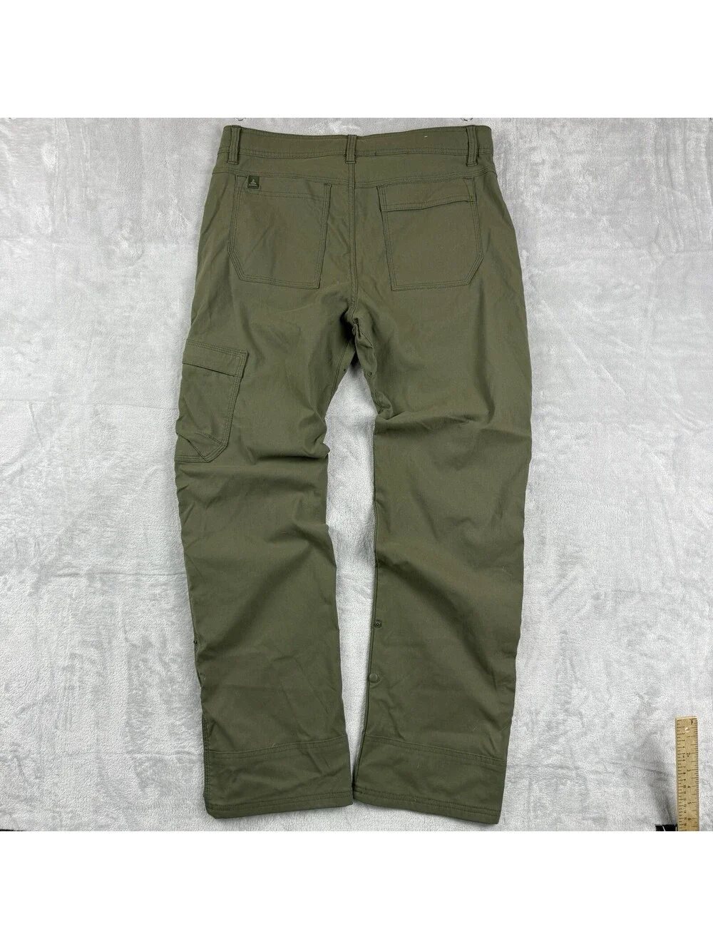 prAna Men’s Olive Rollup Cargo Hiking Pants Medium 30L Belt Hiking Gorpcore Tech